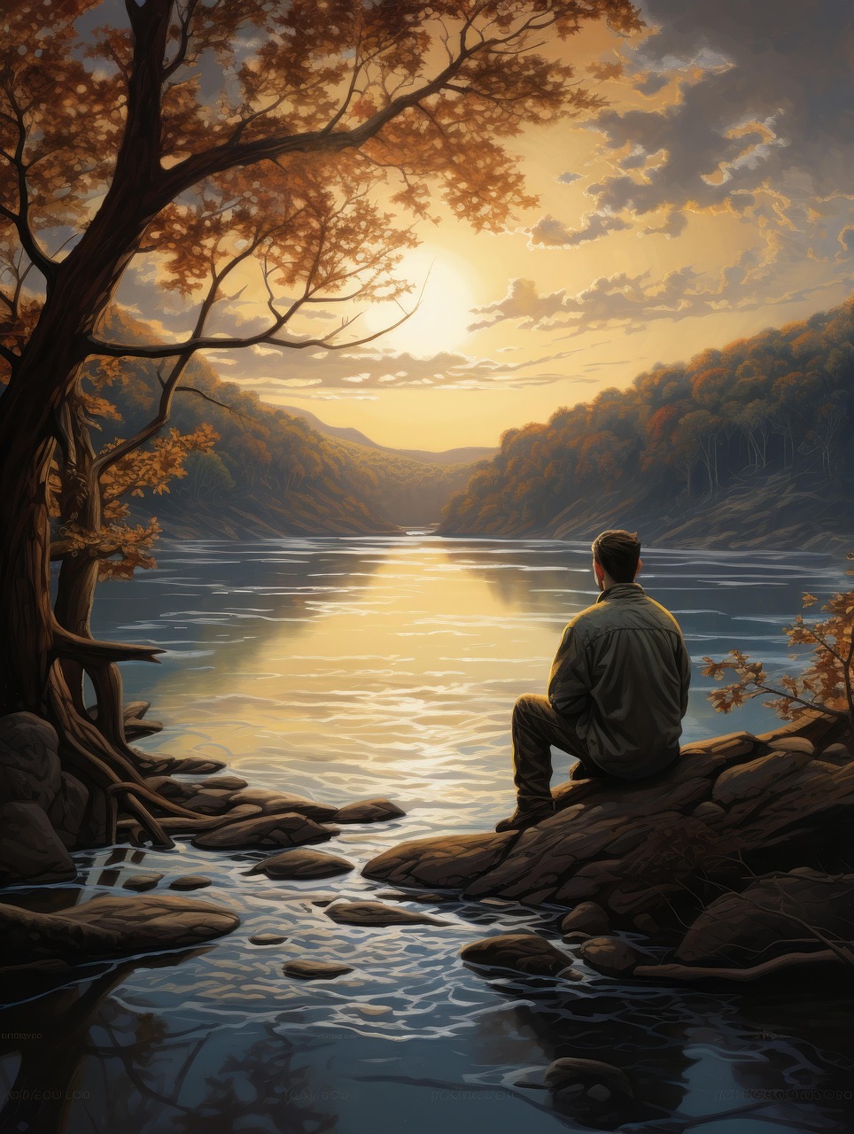 Download Ai Generated Man Lake Royalty-Free Stock Illustration Image ...