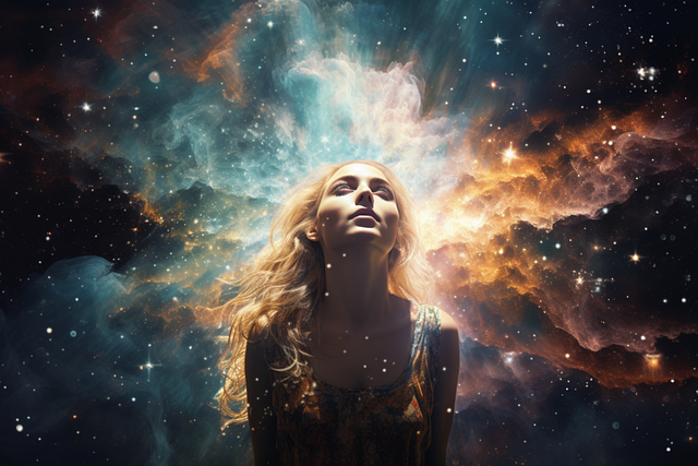 Free ai generated goddess stars illustration
