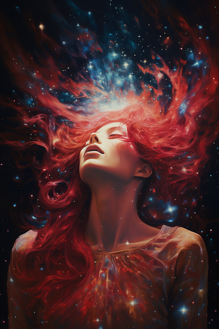 Free ai generated goddess stars illustration