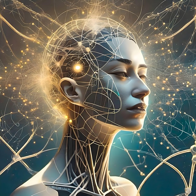 Free ai generated cyborg neurons illustration
