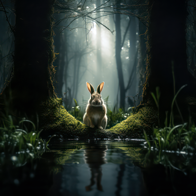 Download free HD stock image of Ai Generated Rabbit Free ai generated rabbit hare illustration