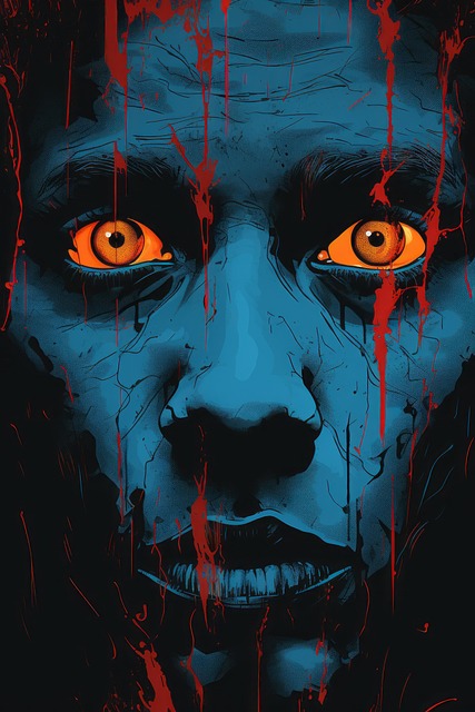 Free ai generated spooky human face illustration
