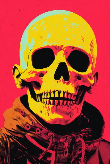 Free ai generated skeleton spooky illustration