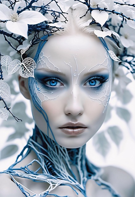 Free ai generated woman cyborg illustration