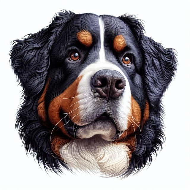 Free ai generated dog bernese illustration