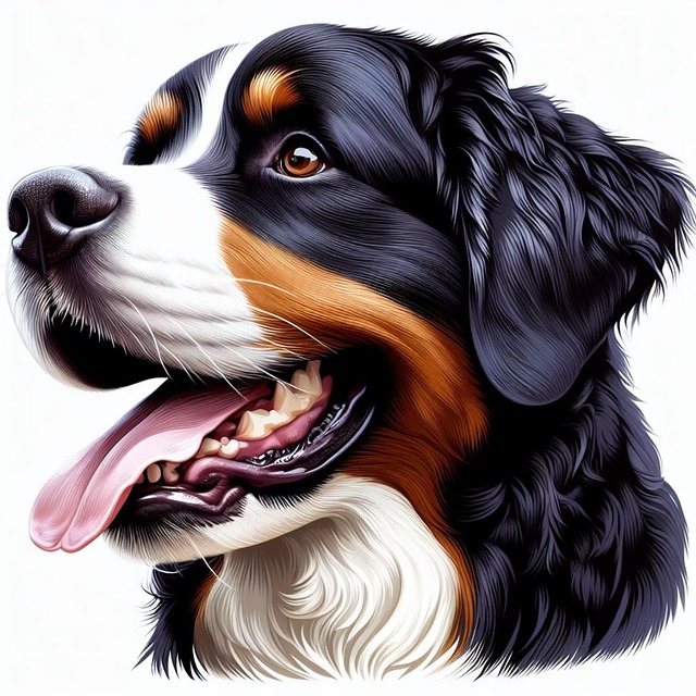 Free ai generated dog bernese illustration