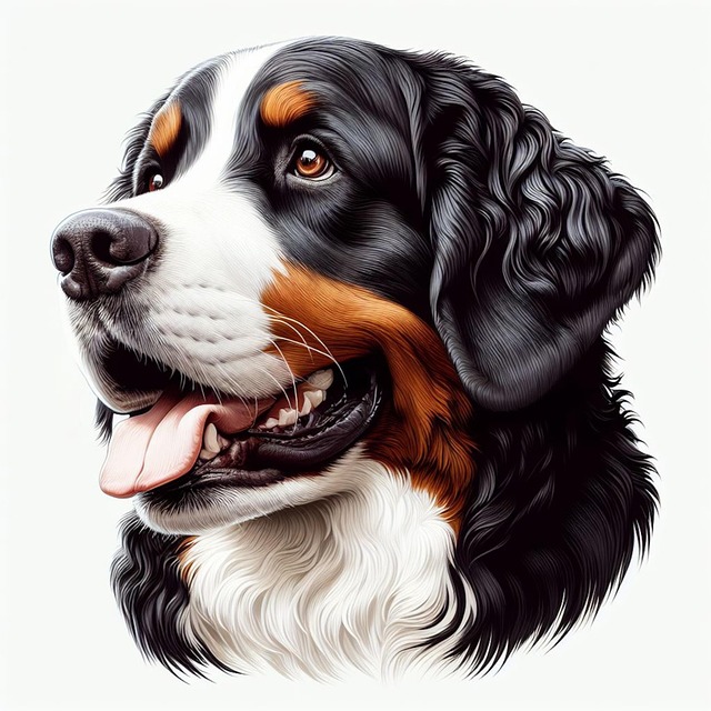 Free ai generated dog bernese illustration