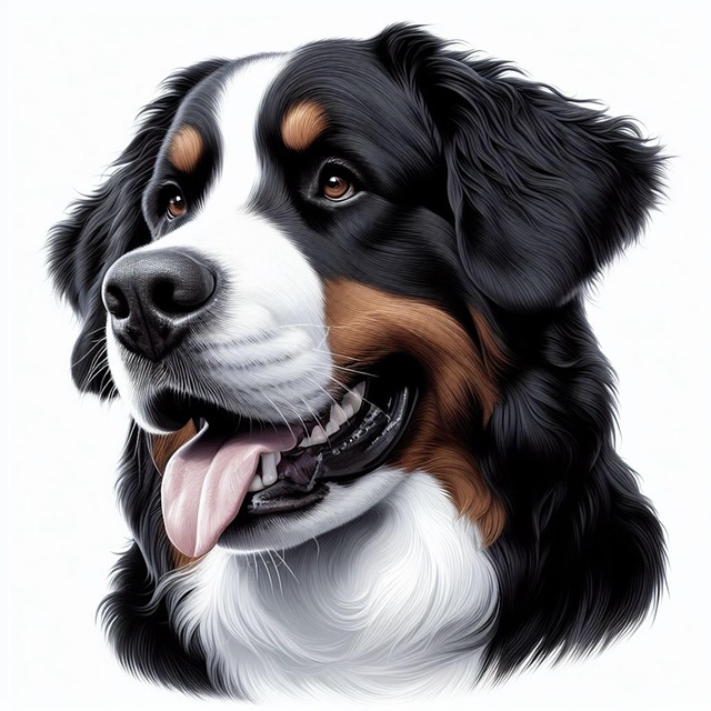 Free ai generated dog bernese illustration