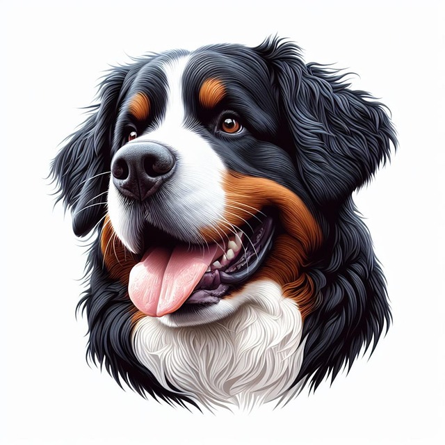 Free ai generated dog bernese illustration