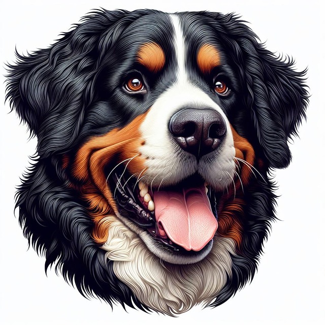 Free ai generated dog bernese illustration