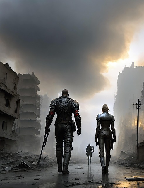 Free war battle survivors illustration