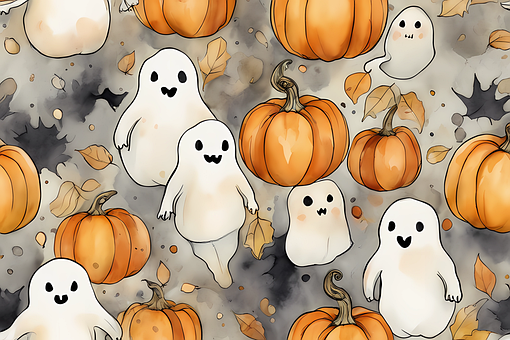 Free Halloween Ghosts illustration and picture