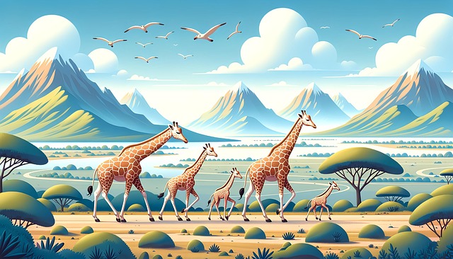 Free giraffe wild animals natural illustration