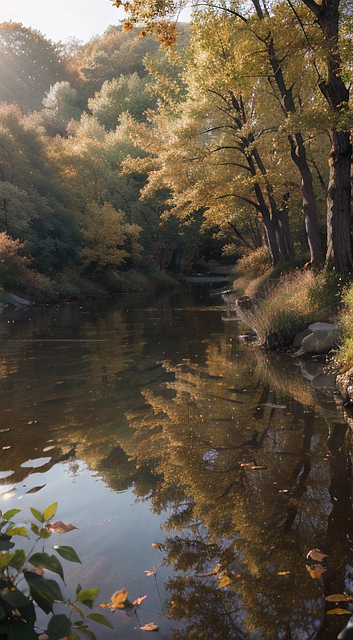 Free ai generated forest river illustration