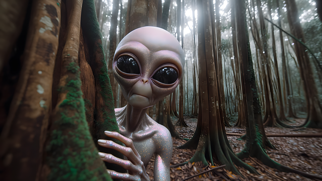Free alien creature forest illustration