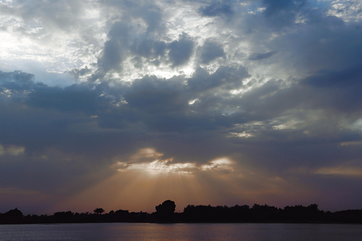 Lago, Pôr Do Sol, Nuvens, Temporada