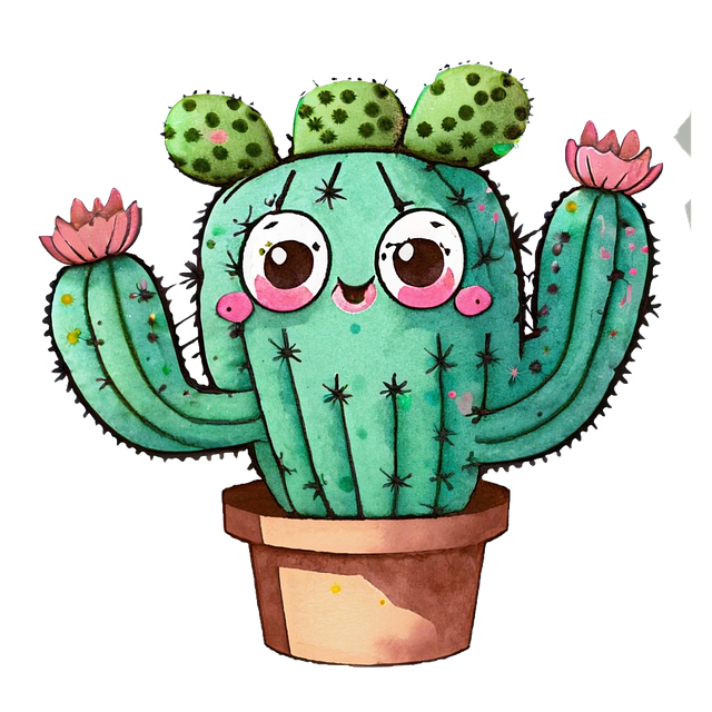 Free ai generated cactus flower illustration