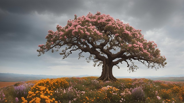 Download Ai Generated, Tree, Flowers. Royalty-Free Stock Illustration ...