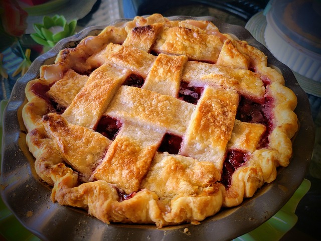 Pie, Gitterskorpe, Kirsebær, Dessert