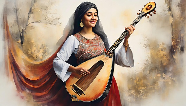 Free ai generated lute music illustration