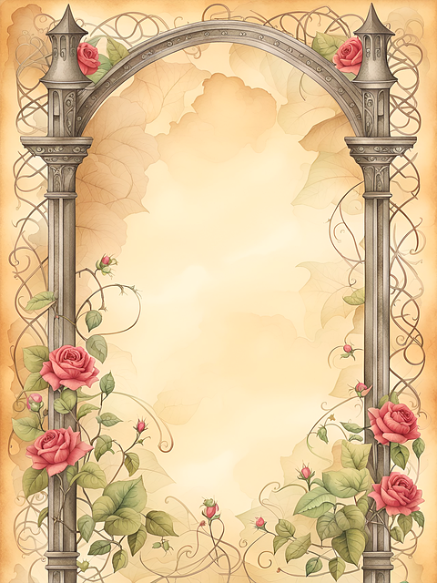 Free ai generated roses border illustration