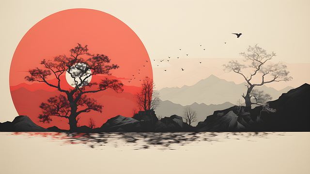 Download free HD stock image of Ai Generated River Free ai generated river sunset illustration