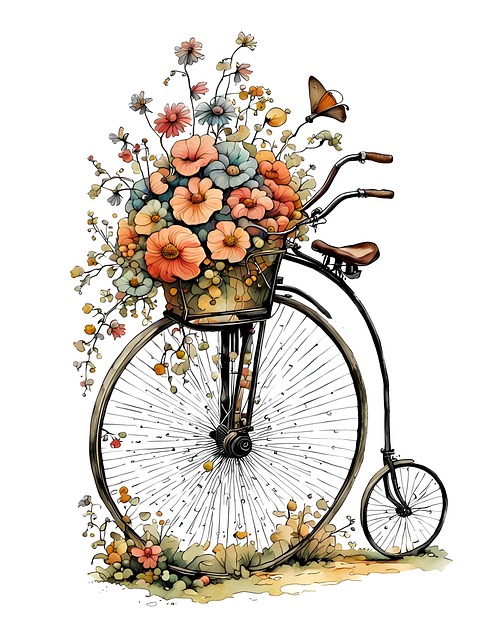 Ai Generert, Penny Farthing, Blomster