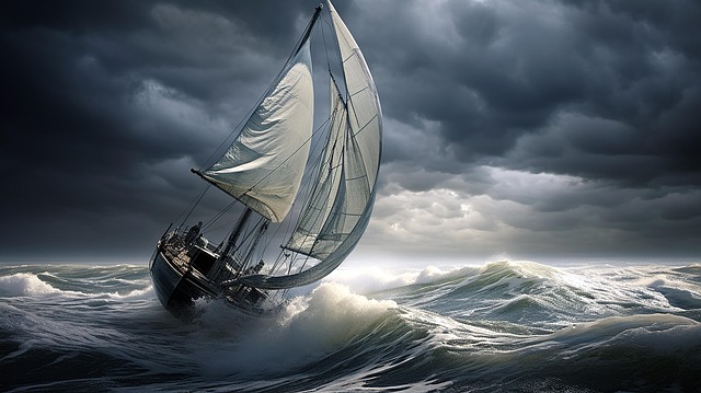 Free ai generated ship waves illustration