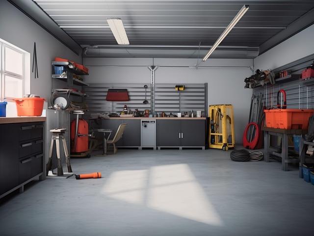 Free ai generated auto repair shop garage illustration