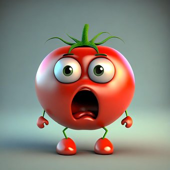 Ai Generiert, Tomate, Karikatur, Gesicht