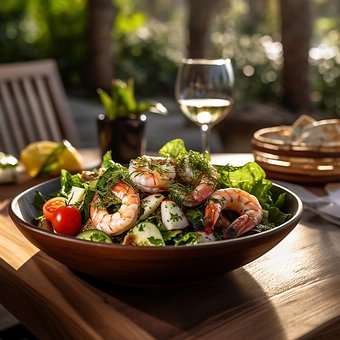 Salat, Mat, Rekesalat, Sjømat
