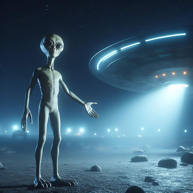 Free ufo alien science fiction illustration