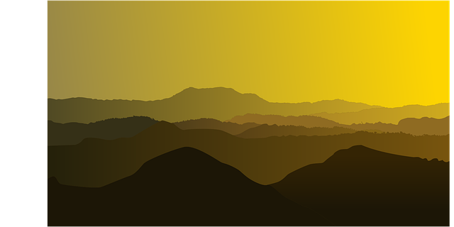 Free evening mountain terrain vector