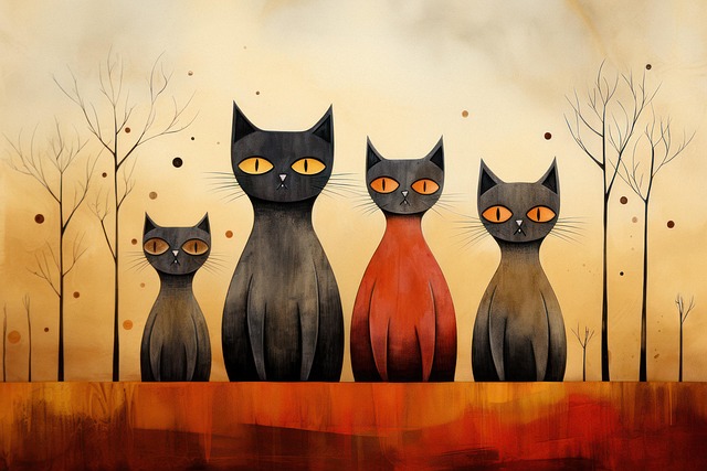 Free cats art modern art illustration