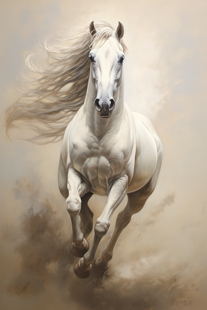 Free horse wild canter illustration
