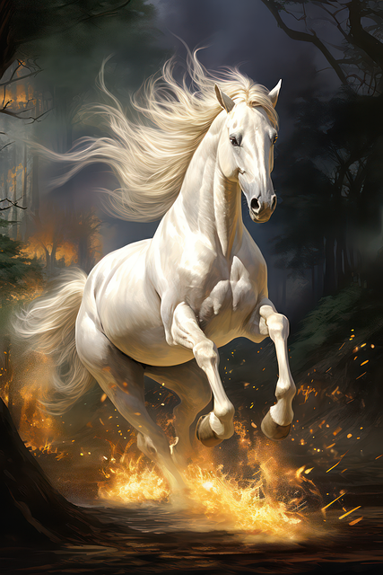 Free horse wild canter illustration