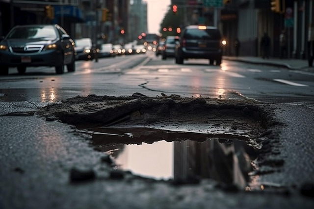 Free ai generated hole asphalt illustration