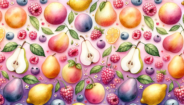Free fruits apple strawberry illustration
