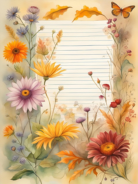 Free ai generated autumn flowers illustration