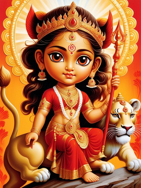 Free ai generated navratri durga illustration
