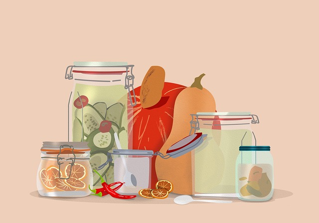 Free food jar autumn illustration