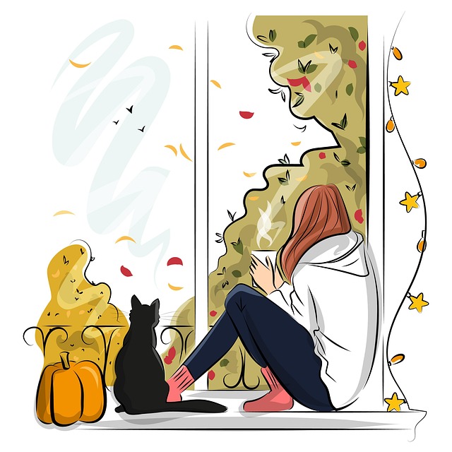 Download free HD stock image of Fall Autumn Free fall autumn window illustration