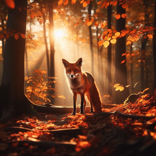 Ai Generiert, Fuchs, Wald, Herbst