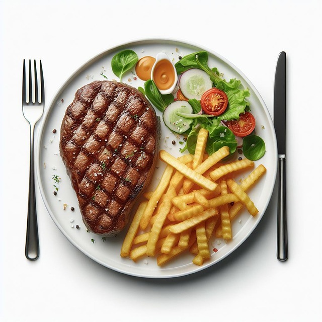 Download free HD stock image of Ai Generated Steak Free ai generated steak fries illustration