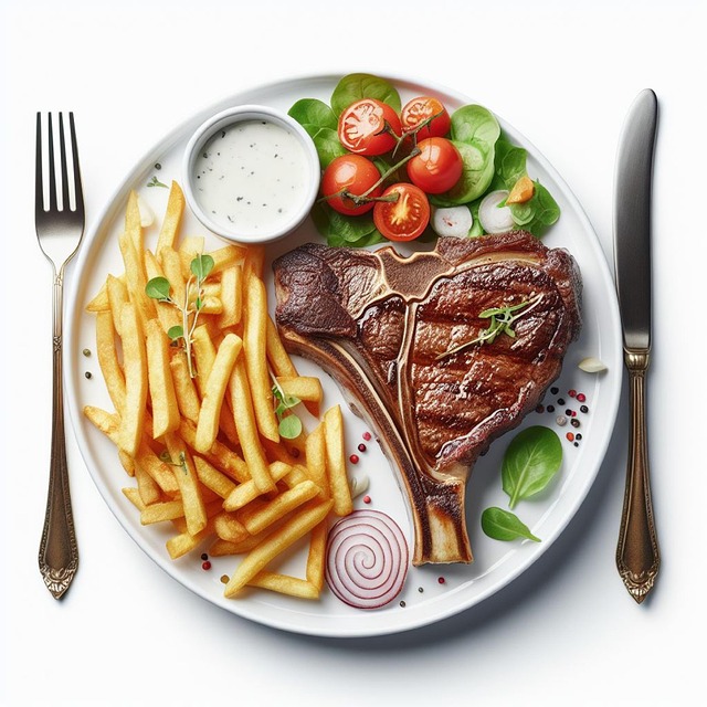 Free ai generated steak fries illustration