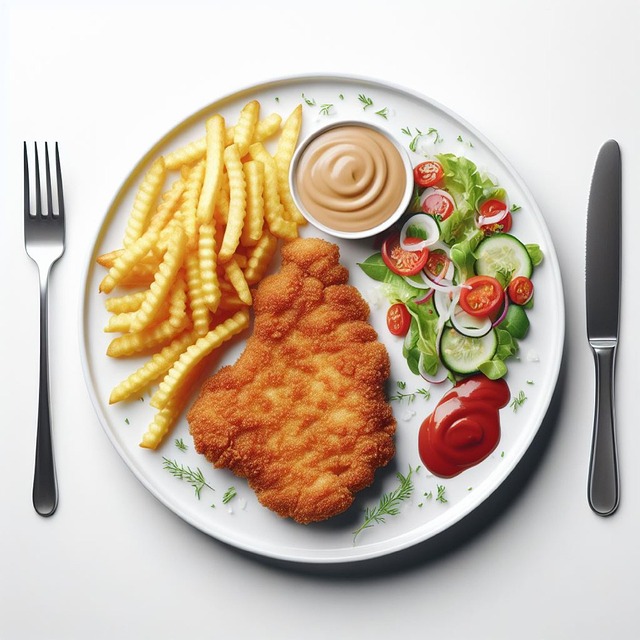 Ai Generiert, Hähnchen, Fritten, Filet
