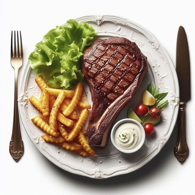 Free ai generated steak fries illustration