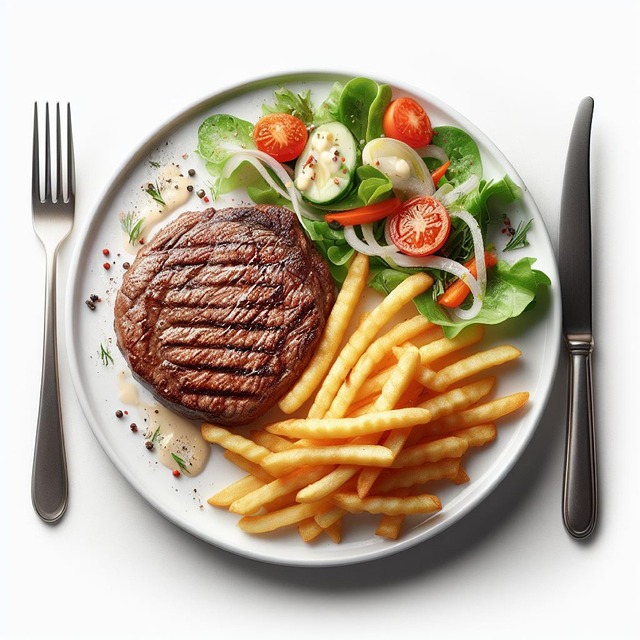 Free ai generated steak fries illustration