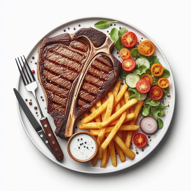 Free ai generated steak fries illustration