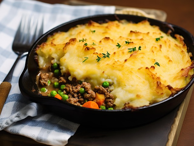 Free ai generated beef shepherd's pie illustration